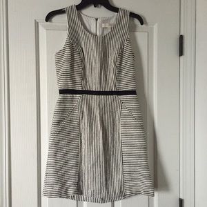 LOFT Sleeveless Black & White Striped Dress